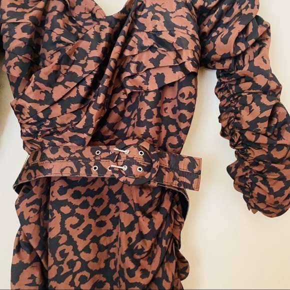 NICHOLAS ruched leopard print belted minidress Size 6​​ - Picture 3 of 8